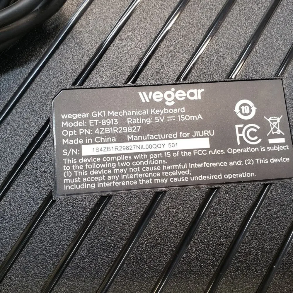Wegear GK1 Full-Size RGB Backlit Wired Mechanical Gaming Keyboard ET-8913
